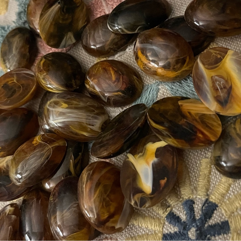 Cabochon SWIRL VINTAGE BEADS 6pc